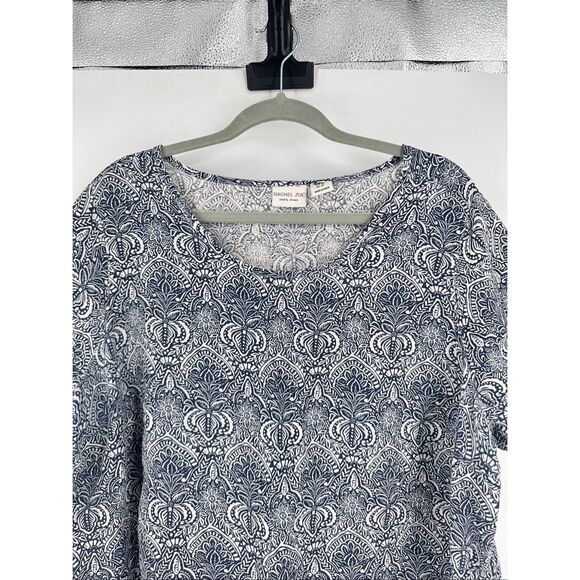 Rachel Zoe 100% Linen Boxy Floral Short Sleeve T Shirt Size 1X Plus Coastal - Picture 4 of 9